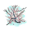 cherry blossom tree with samurai tattoo design idea