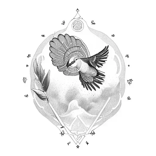 glory to god and a pigeon tattoo design idea