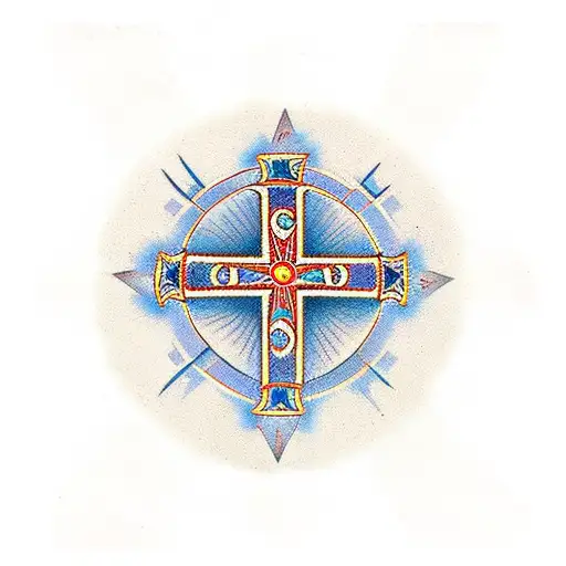 orthodox christian cross tattoo design idea