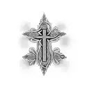 orthodox cross tattoo design idea