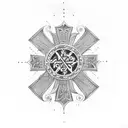 orthodox cross tattoo design idea