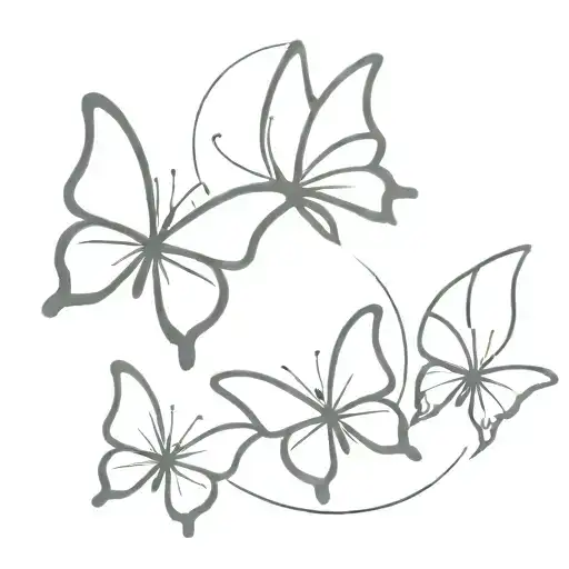 three butterflies flying together tattoo design idea