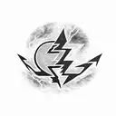 JF/RF in the ac/dc font with lightning bolt tattoo design idea
