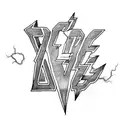 JF/RF in the ac/dc font with lightning bolt tattoo design idea