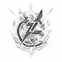 JF/RF in the ac/dc font with lightning bolt tattoo design idea
