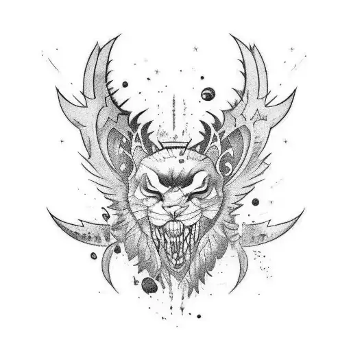 full arm black tattoo where at the bottom is street from cyberpunk city then it growth up and at the top is the space wi tattoo design idea