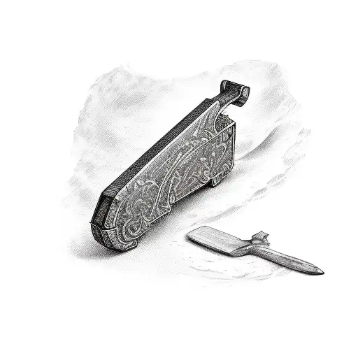 axe pistol crossed matchett tattoo design idea