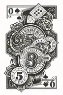 casino themed tattoo with card using the numbers 5 9 5 tattoo design idea