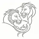 leo and aquarius tattoo design idea