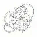 leo and aquarius tattoo design idea