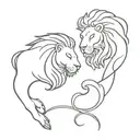 leo and aquarius tattoo design idea