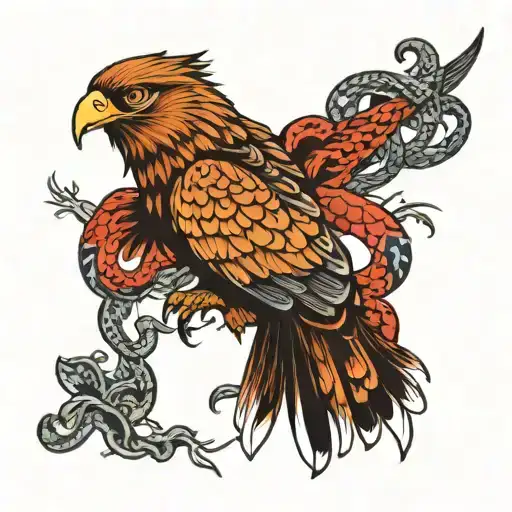 hawk and viper tattoo design idea