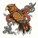 hawk and viper tattoo design idea