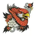 hawk and viper tattoo design idea