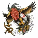 hawk and viper tattoo design idea