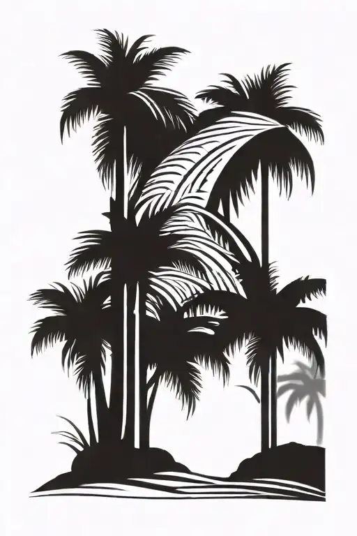 palm trees tattoo design idea