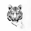 tiger with rose tattoo design idea