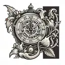 clock melting clock tattoo design idea