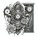 clock melting clock tattoo design idea