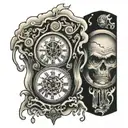 clock melting clock tattoo design idea