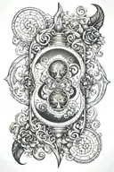 hour glass fractal fibonacci sequence spiral taurus tattoo design idea