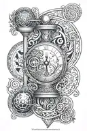 hour glass fractal fibonacci sequence spiral taurus tattoo design idea