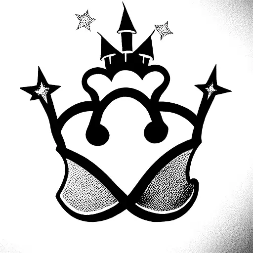 finger tattoo disney castle dot star tattoo design idea