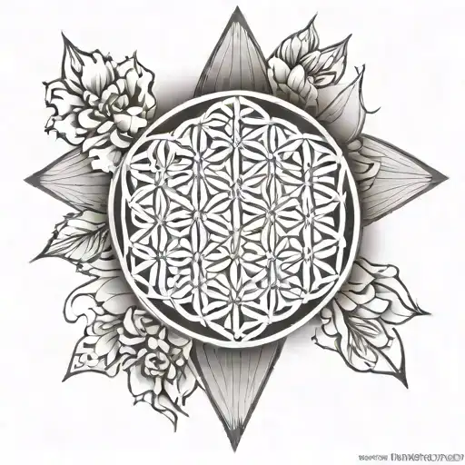 flower of life pattern with clouds on top for my inner bicep  tattoo design idea