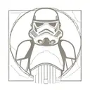 stormtrooper with blurry effect tattoo design idea