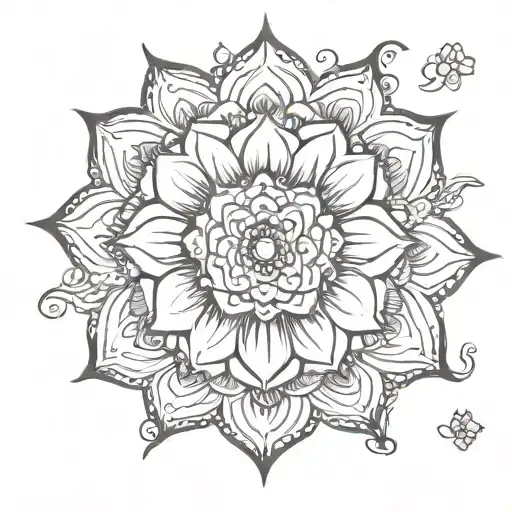 lotus flower mandala design tattoo design idea