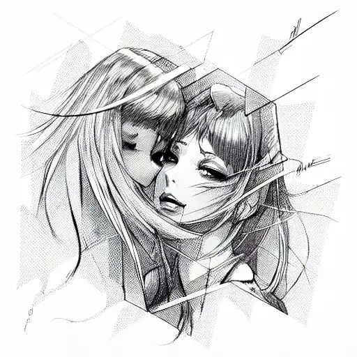 Cyber and Love tattoo design idea