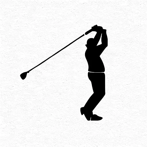 golfer swinging golf club tattoo design idea