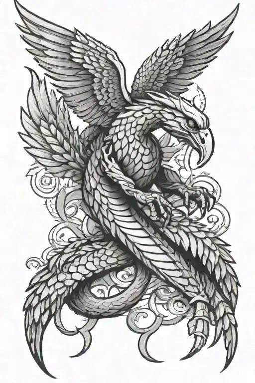 scorpion holding eagle wings tattoo design idea