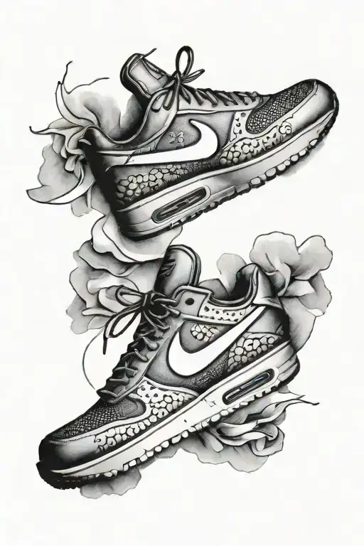 Nike shoe tattoo design idea