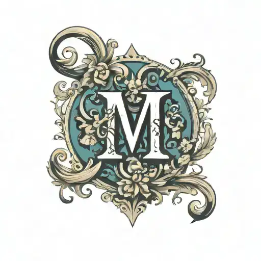 initial A and M letter tattoo design idea