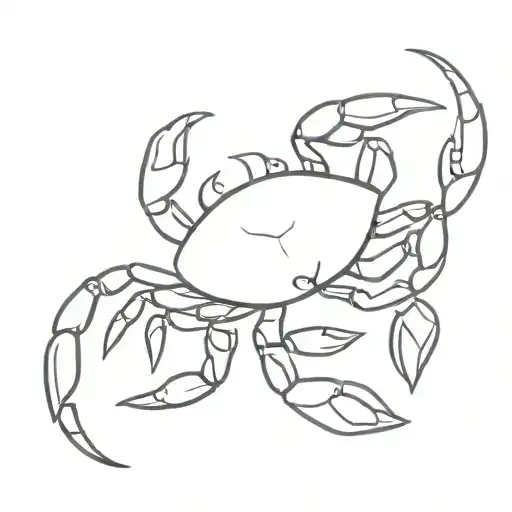 cancer zodiac sign, crab, cute tattoo design idea