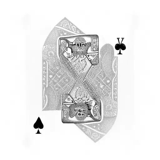 7 of spades and 2 of diamond tattoo design idea