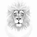 A lion with a majestic beard made of intertwining cannabis vines tattoo design idea