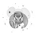 astronaut in space tattoo design idea