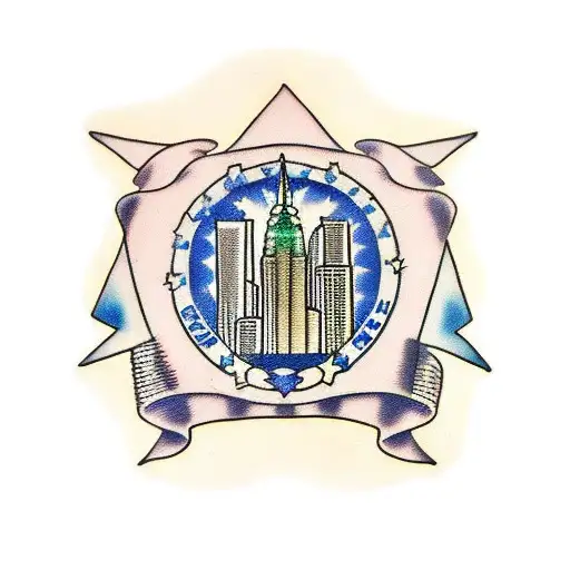 new york state with italian flag tattoo design idea