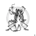 Two dancing skeleton of rats tattoo design idea
