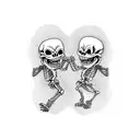 Two dancing skeleton of rats tattoo design idea