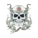 Two dancing skeleton of rats tattoo design idea