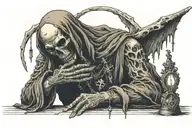Father Death praying tattoo design idea