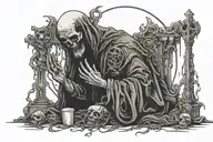 Father Death praying tattoo design idea