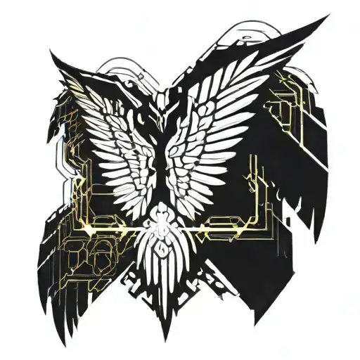 Wing pattern covering full back tattoo tattoo design idea