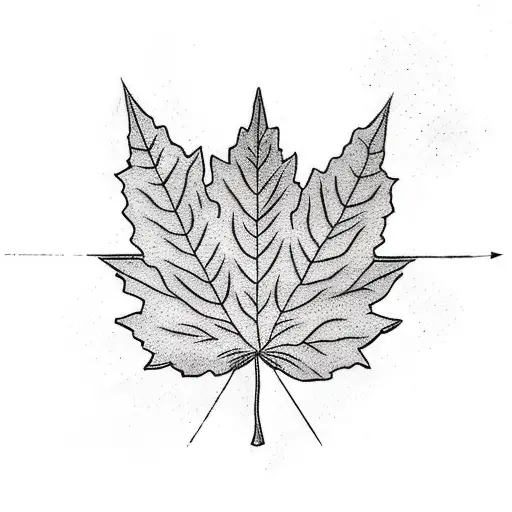 maple leaf on an arrow tattoo design idea