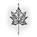 arrow and maple leaf tattoo design idea