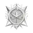 arrow and maple leaf tattoo design idea