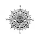 lion and compass rose tattoo design idea